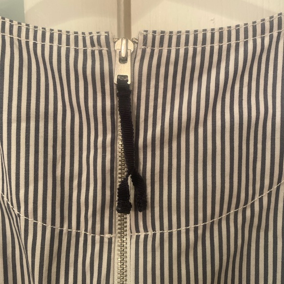 J.CREW COTTON STRIPED POPLIN TIE WAIST JUMPSUIT in greyish-blue and white stripe - Picture 8 of 11